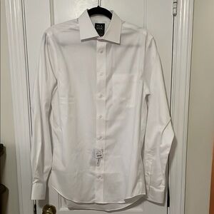 Men's White Dress Shirt | Jos A Bank Travel Tech | Slim Fit | 15 1/2 / 36 NWT